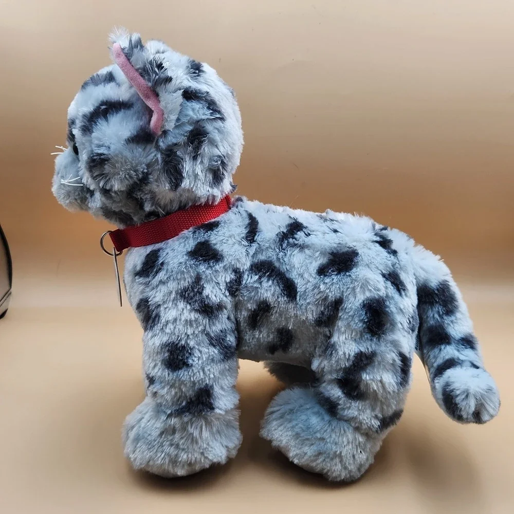 Build a Bear BAB Promise Pets Spotted Gray Cat Plush Stuffed Animal Green Eyes